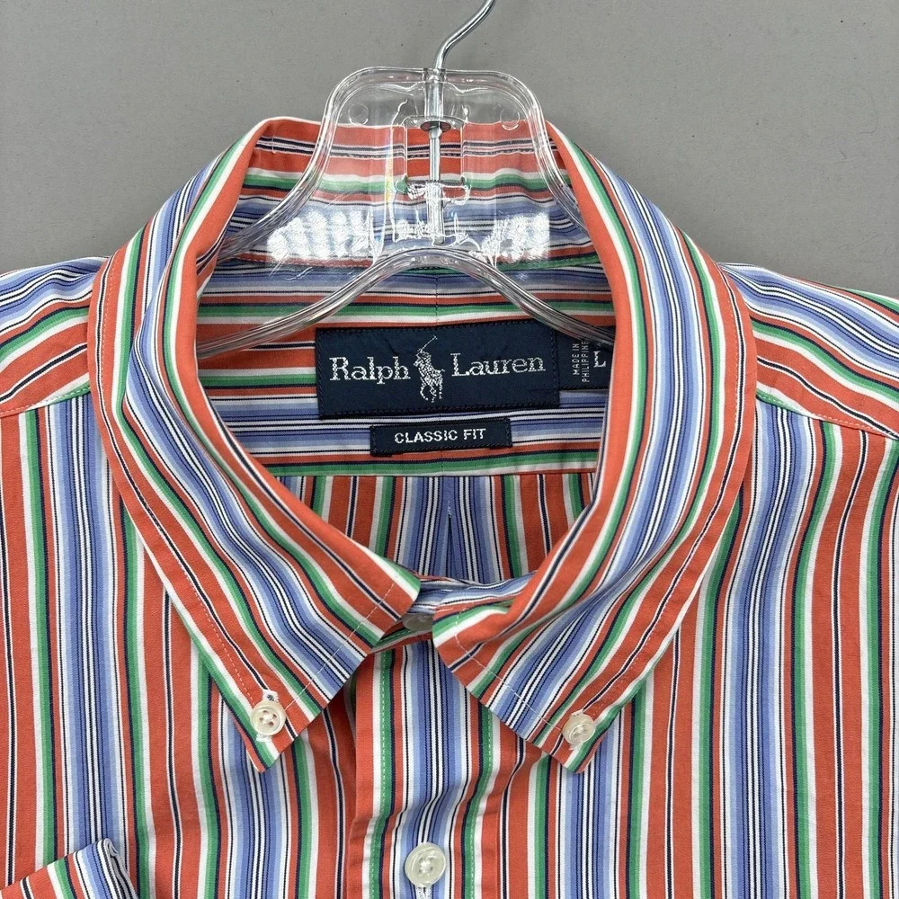 Ralph Lauren Shirt Mens Large Multicolor Blanket Southwest Stripe Classic Button